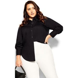 NWT City Chic Dylan shirt in black. Perfect to dress up or down! Women’s size 16